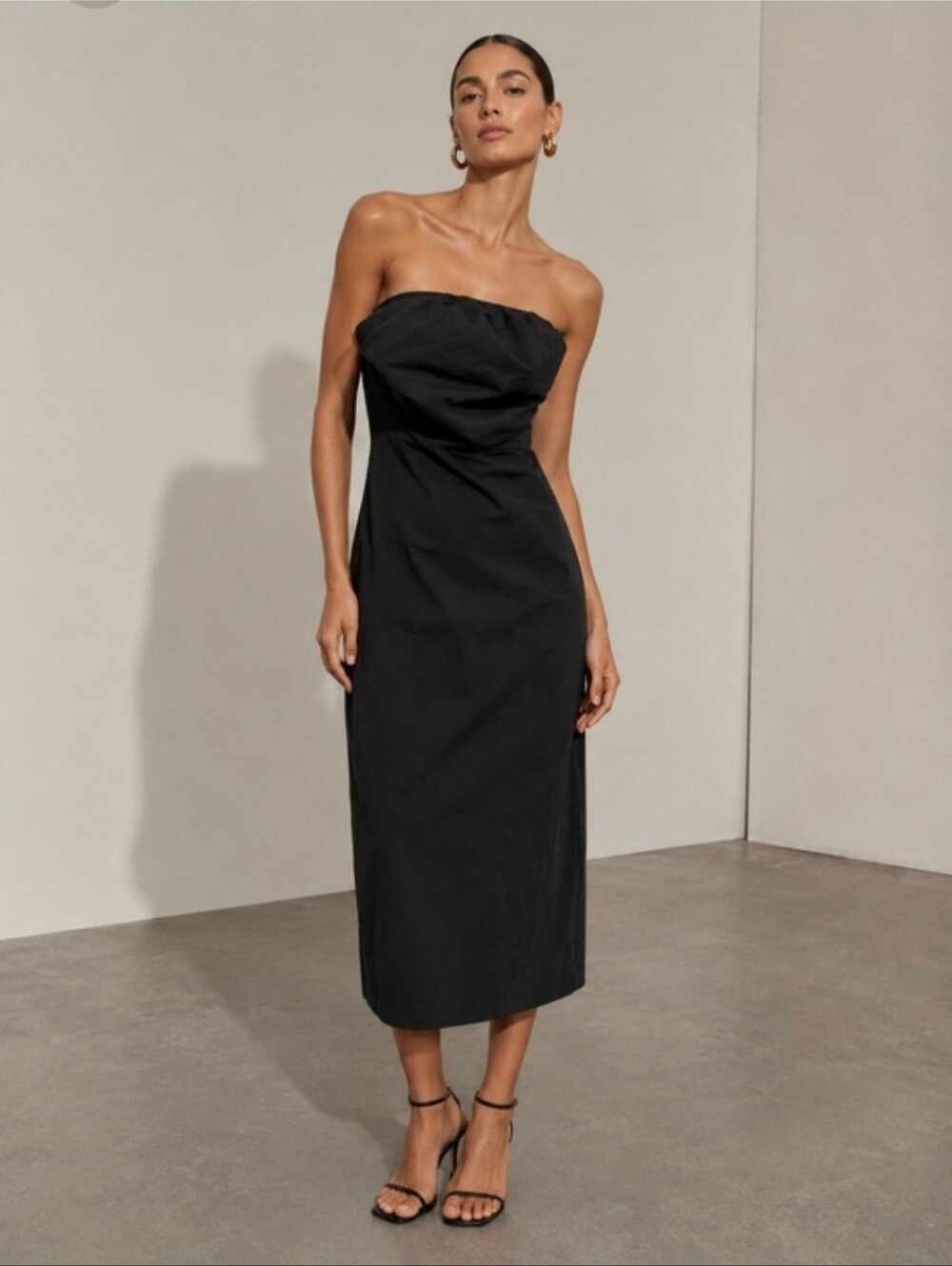 NWT Zara Black Strapless Maxi Dress